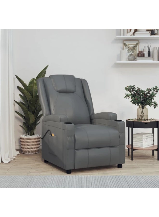 فيداكسل كرسي استرخاء كهربائي قابل للرفع والتدليك من فيدا إكس إل - كرسي رفع كهربائي لكبار السن - تدليك بالاهتزاز بست نقاط ووظيفة تدفئة - جلد صناعي بلون أنثراسيت - Image 2